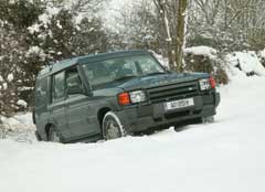 Land Rover in snow, Kent 2005